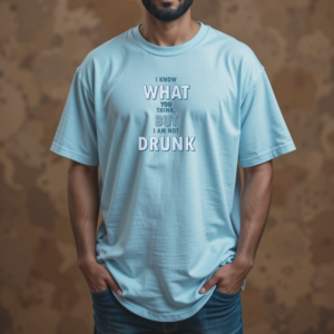 But I am not DRUNK | Relaxed Fit Round Neck - Image 1