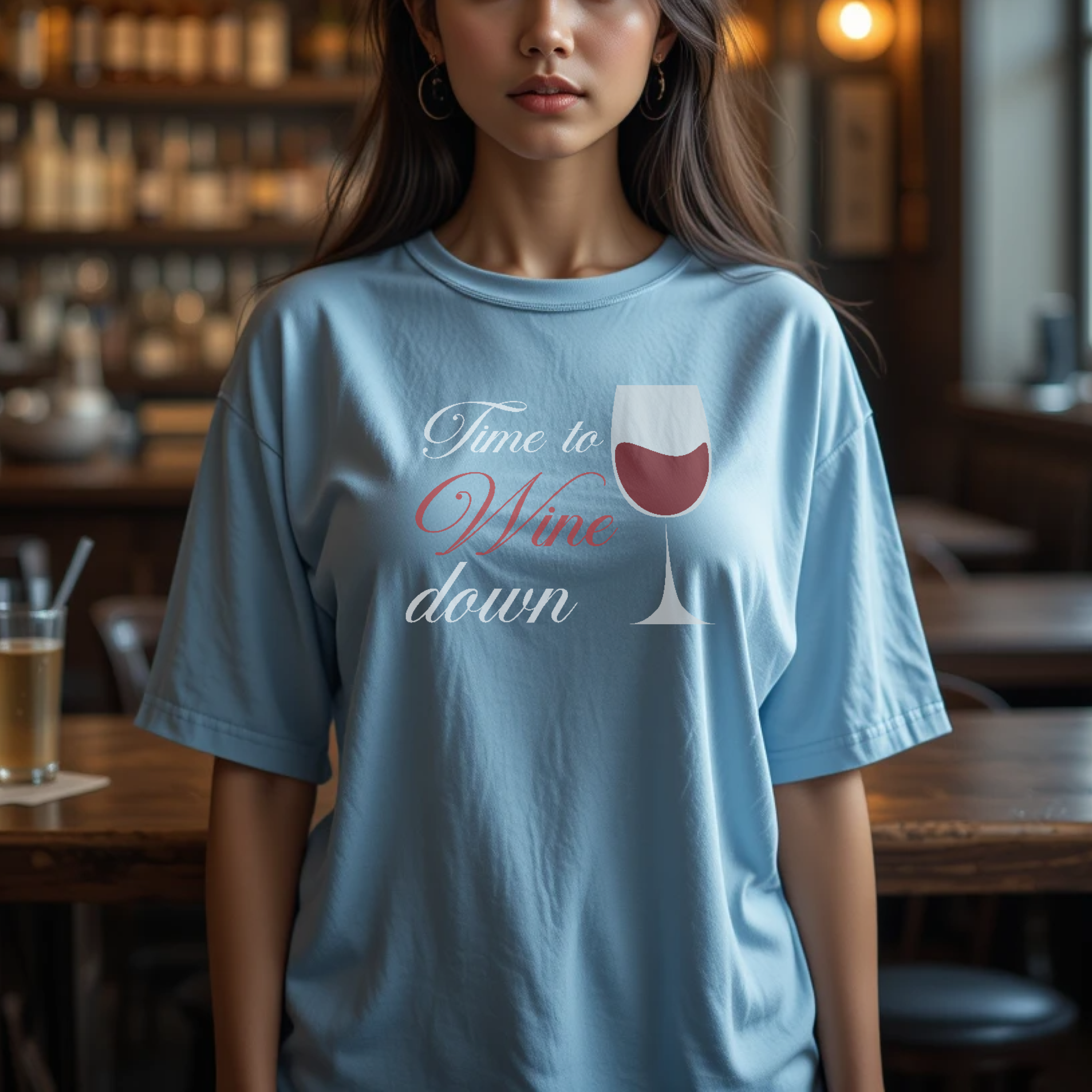 Time to Wine down | Relaxed Fit Round Neck - Image 1